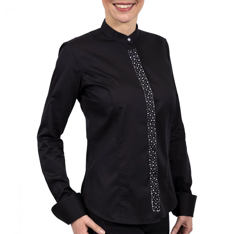 Chemise femme col mao à strass coupe cintrée VITA Andrew Mac Allister