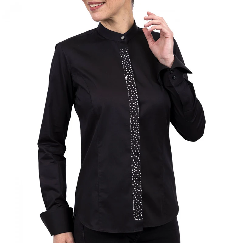 Chemise femme col mao à strass coupe cintrée VITA Andrew Mac Allister