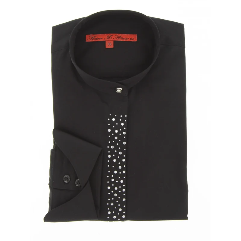 Chemise femme col mao à strass coupe cintrée VITA Andrew Mac Allister