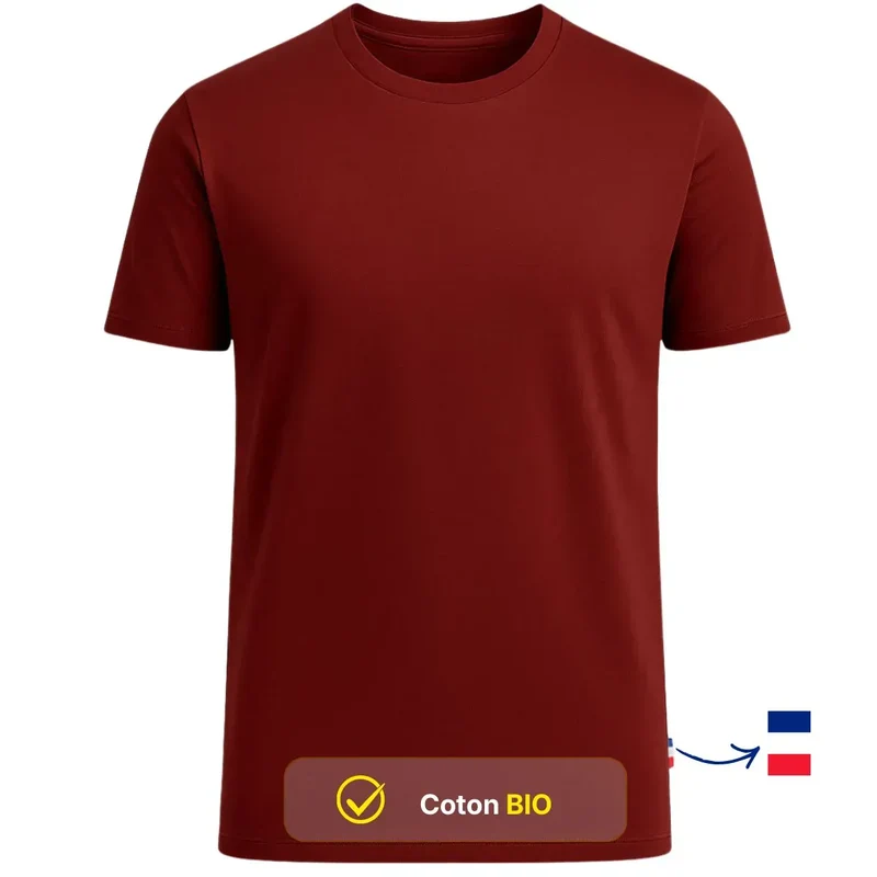 T-shirt Homme Bordeaux | Coton Bio