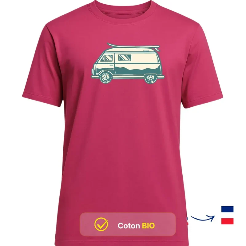 T-shirt Homme Rose Fuchsia | ROAD TRIP