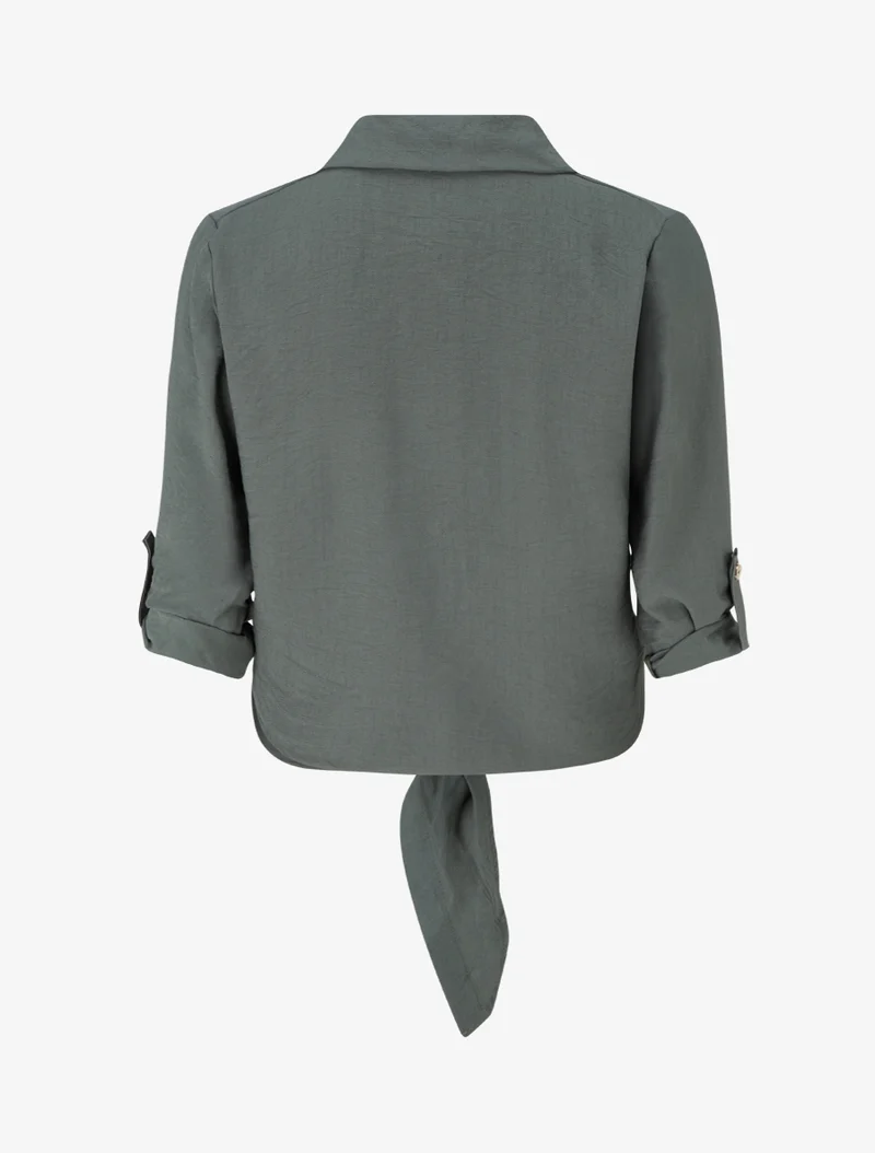 Chemise unie à nouer - Kaki