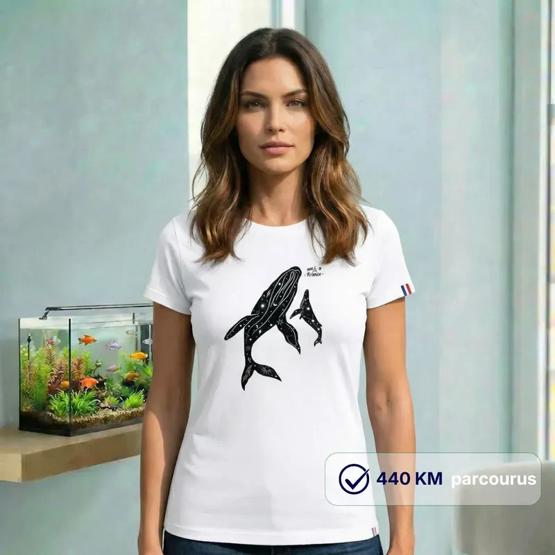 T-shirt femme blanc [ Baleines