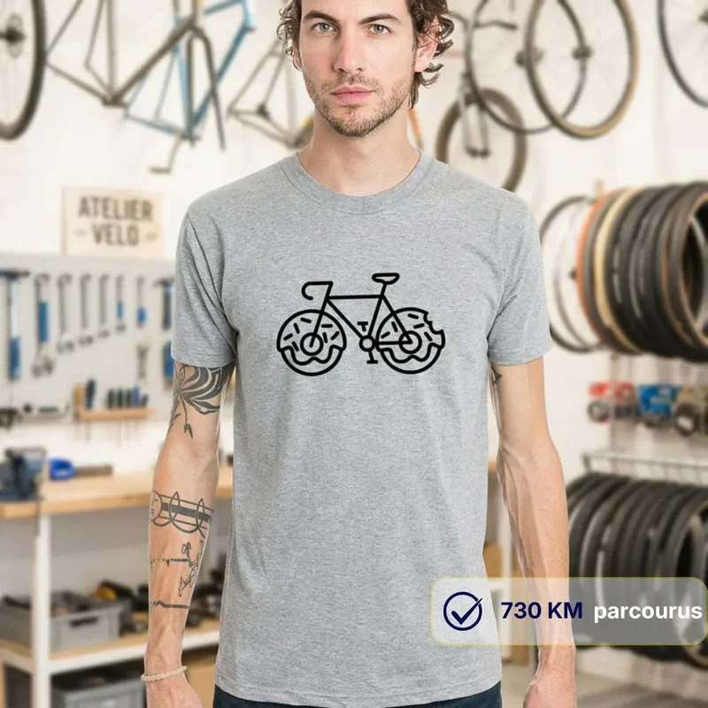 T-shirt Homme gris | Vélo "Donuts"