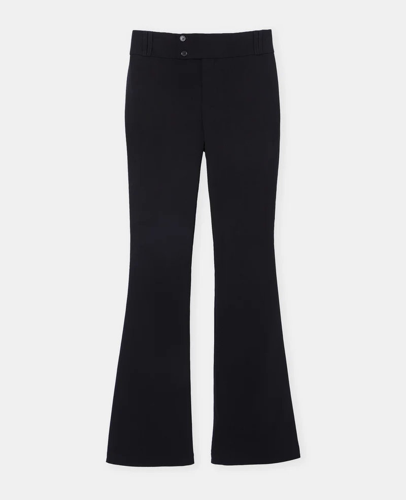 Pantalon flare taille basse en tissu stretch