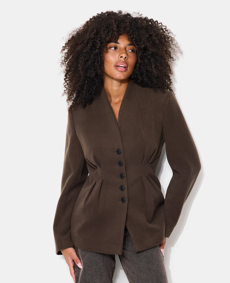 Veste longue et cintrée drap de laine
