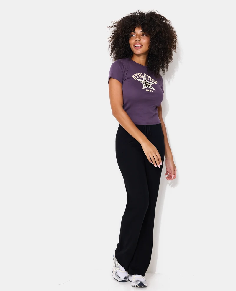 T-shirt ajusté avec print étoile léopard