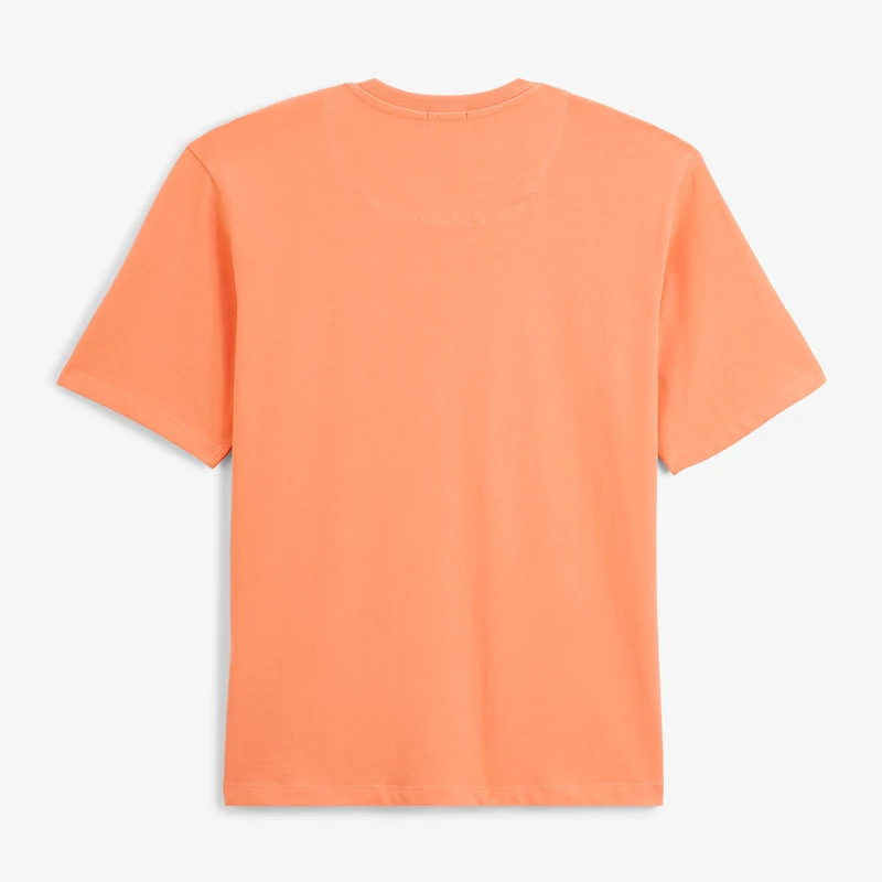 T-shirt manches courtes coton orange abricot badge brodé Funky Animals Thor