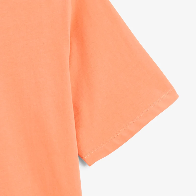 T-shirt manches courtes coton orange abricot badge brodé Funky Animals Thor