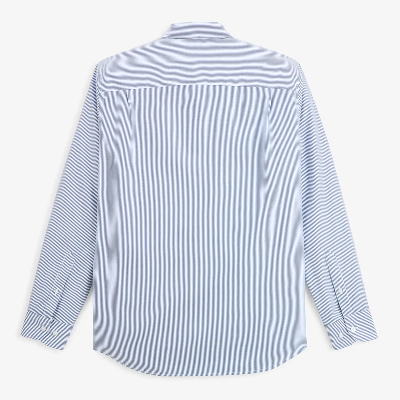 Chemise manches longues coton fines rayures bleue SBPLAY