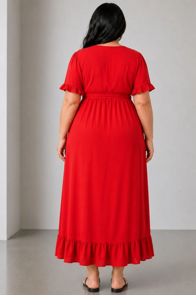 Rivka|Viscose Highlow Wrap Dress