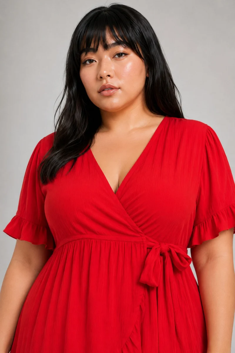 Rivka|Viscose Highlow Wrap Dress