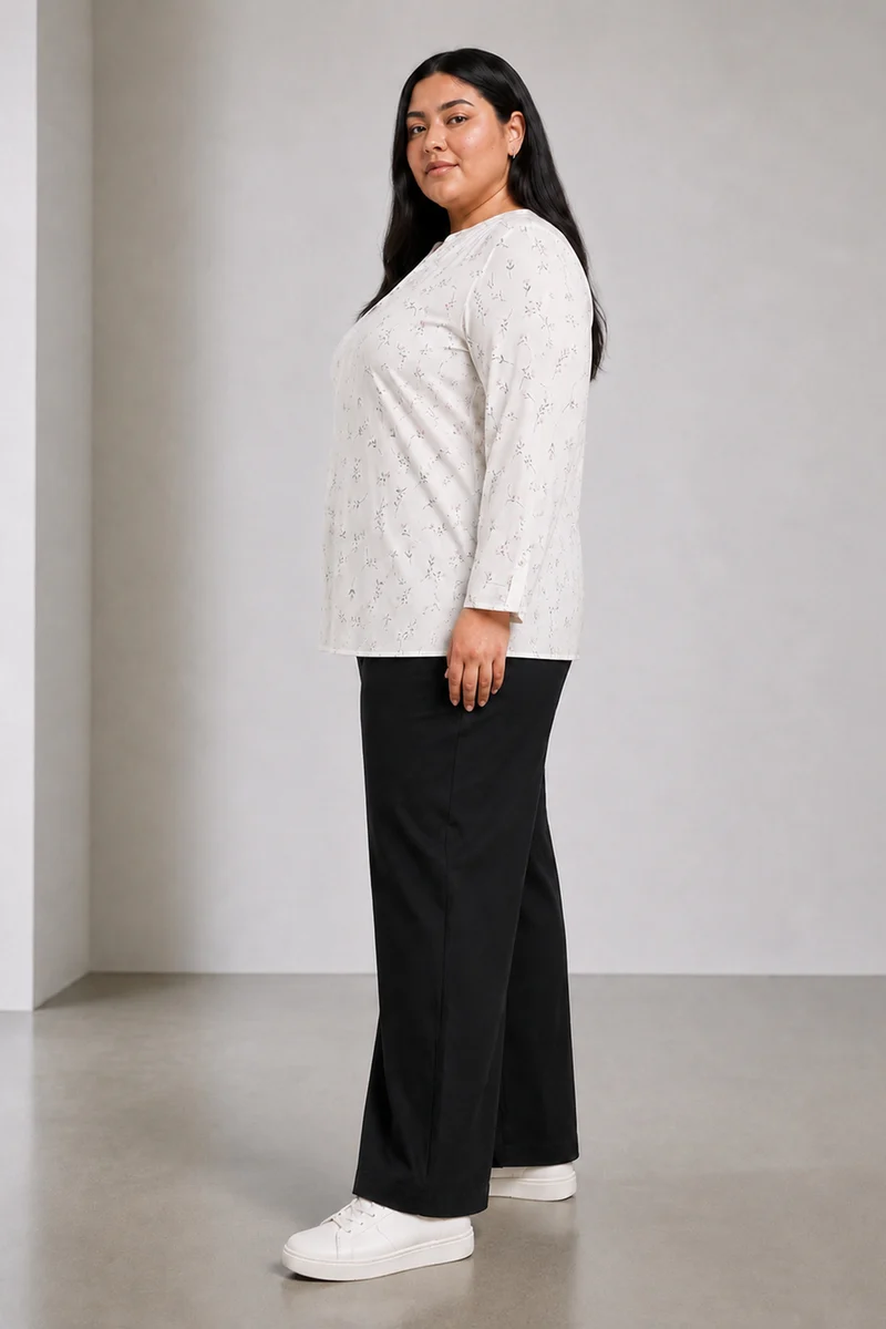 Raina|Viscose Split V Neck Top