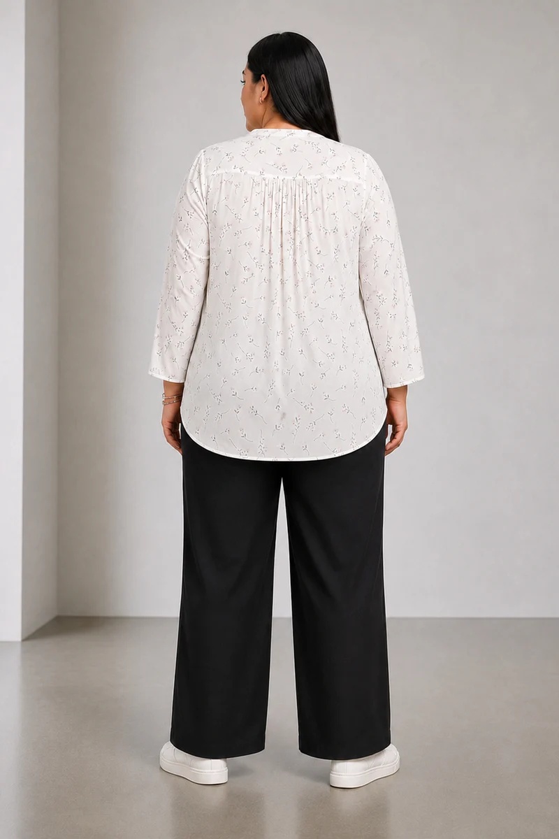 Raina|Viscose Split V Neck Top