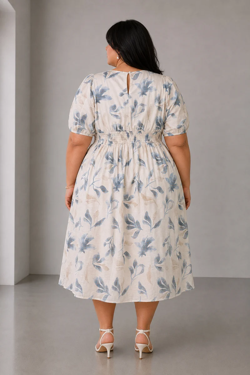 Mavon|Cotton Fit Flare Midi Dress