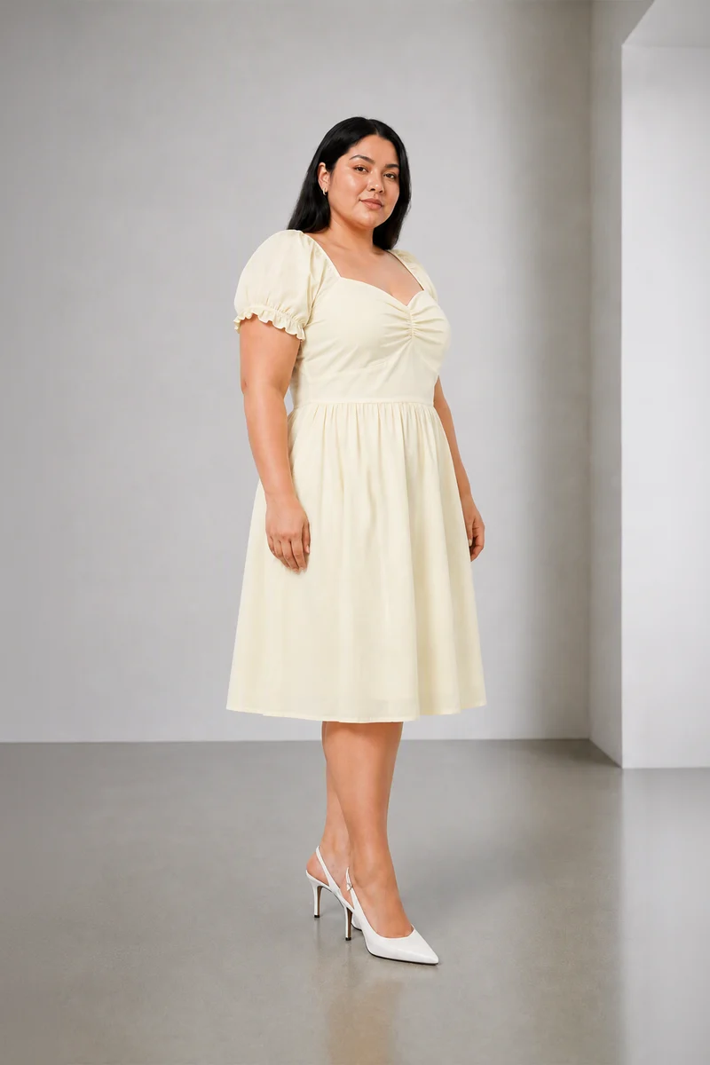 Sabela|Cotton Fit Flare Mini Dress