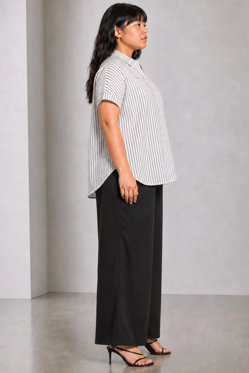 Cadora|Cotton Dring Utility Collared Top