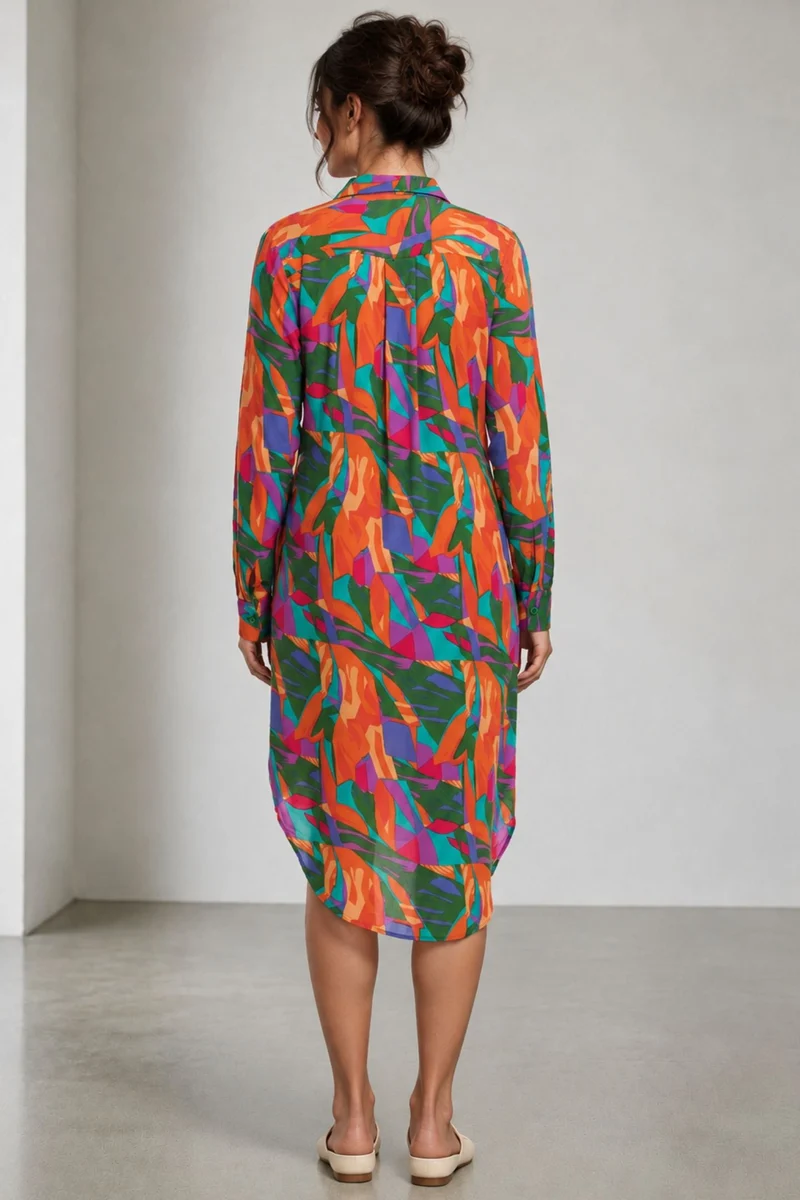 Isora|Viscose Midi Shirt Dress
