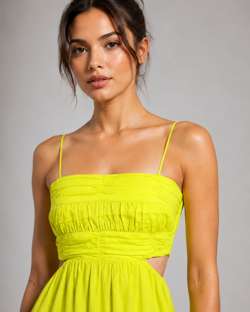 Selora|Cotton Cut Out Maxi Dress With Tiered