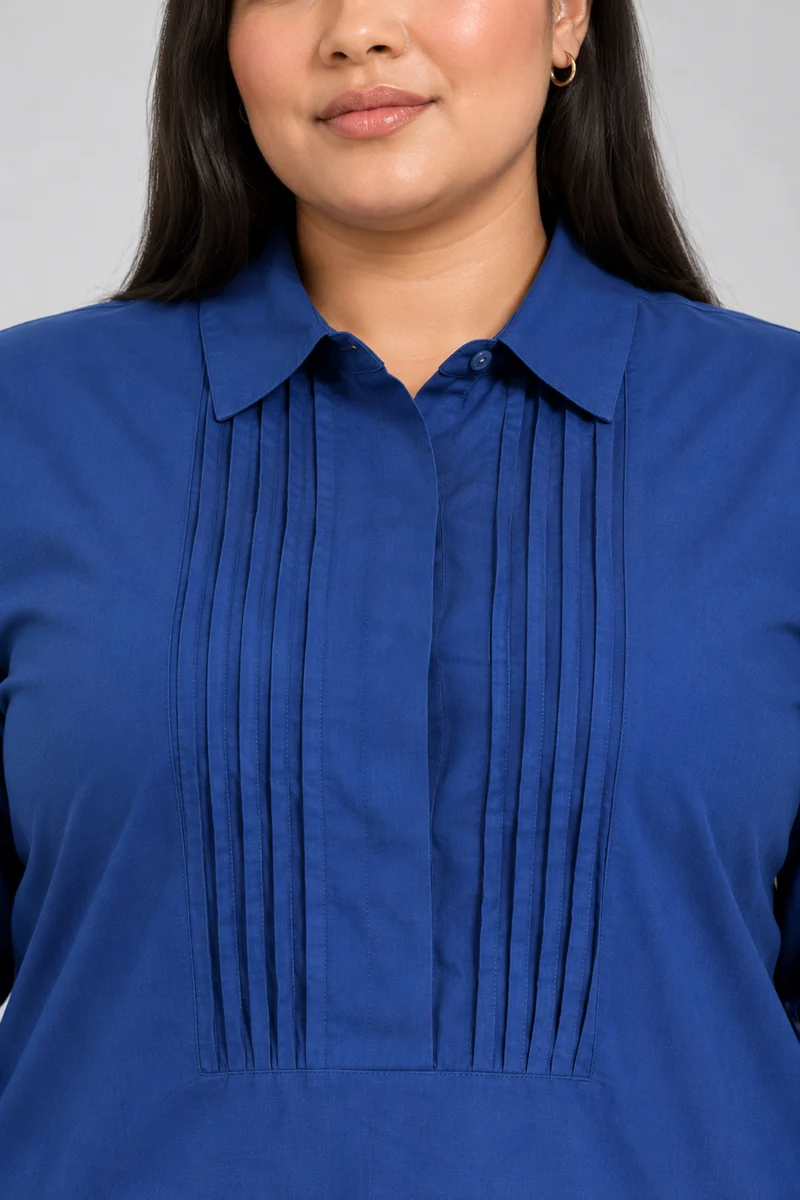 Borel|Cotton Shirt With Pintuck Front Panel