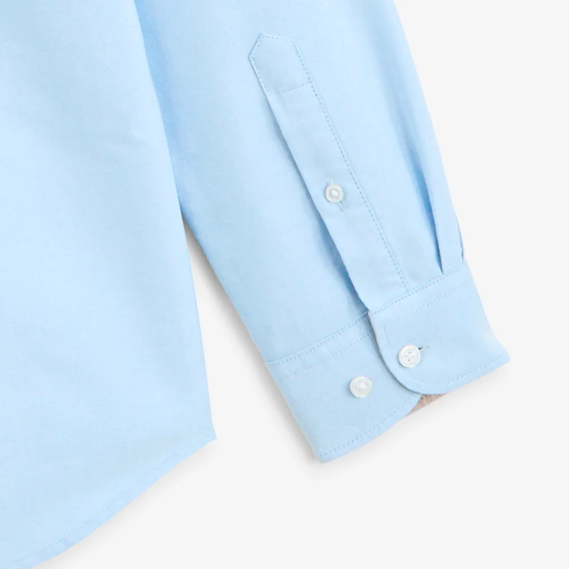 Chemise manches longues Oxford coton bleu ciel sangle SB