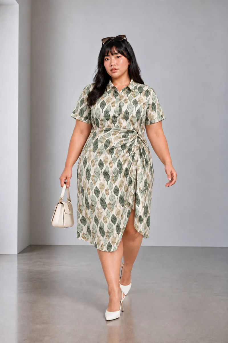 Linet|Viscose Twist Front Aline Dress