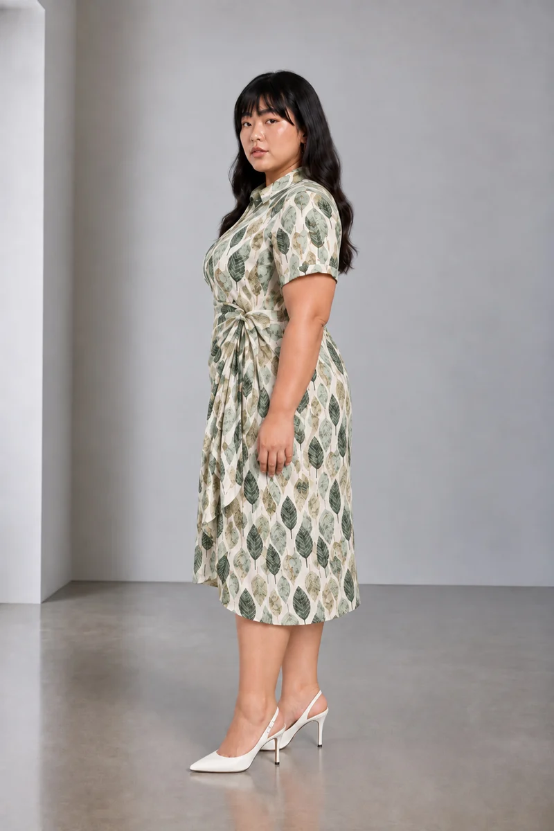 Linet|Viscose Twist Front Aline Dress