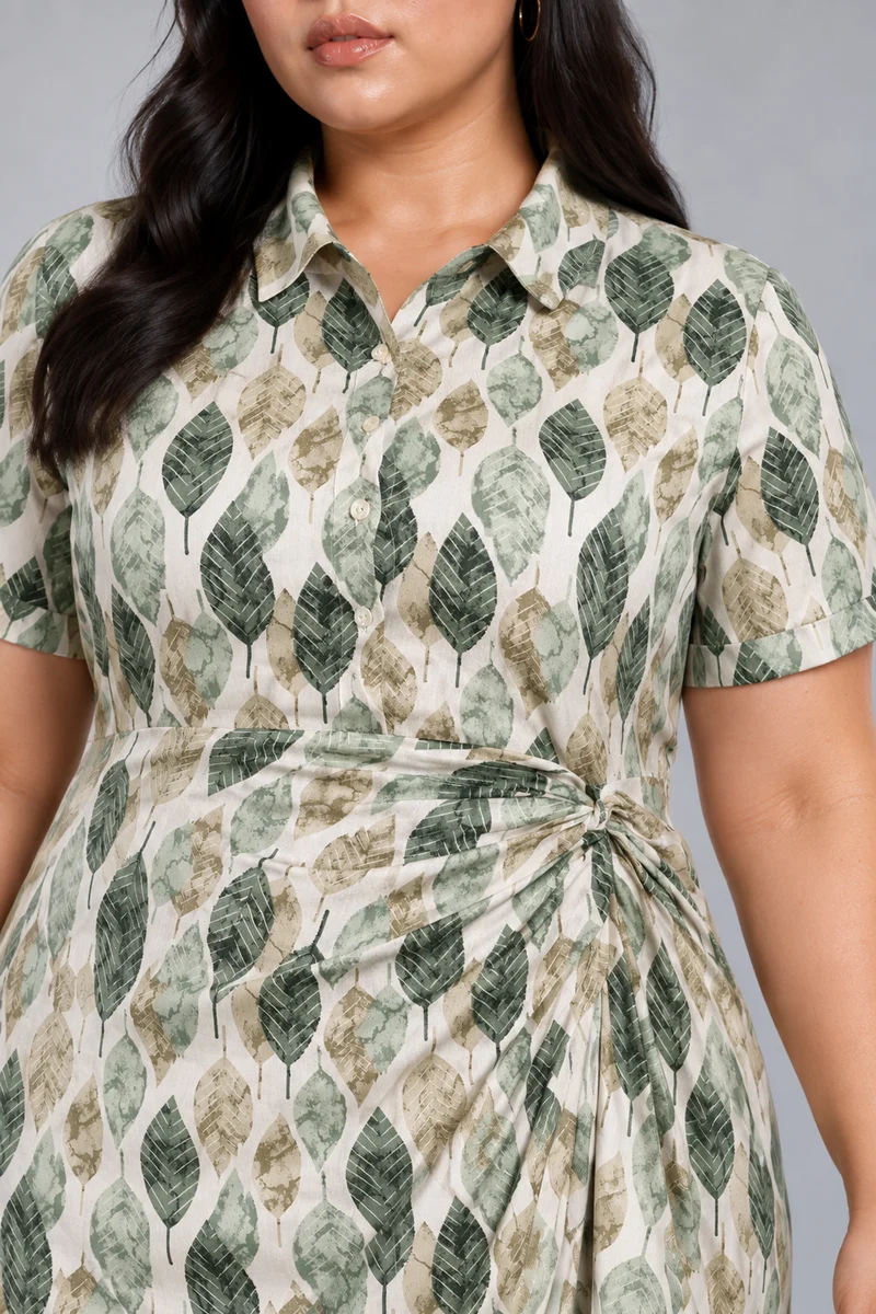 Linet|Viscose Twist Front Aline Dress