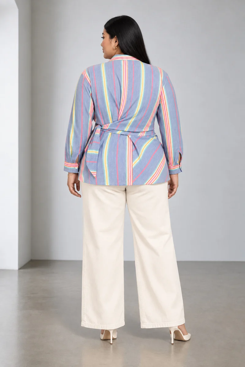 Blye|Cotton Tie Up Wrap Shirt