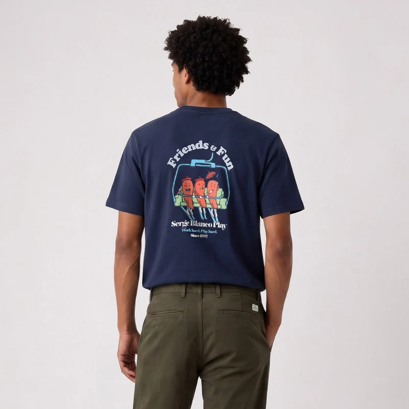 T-shirt manches courtes coton bleu Friends & Fun SBPLAY