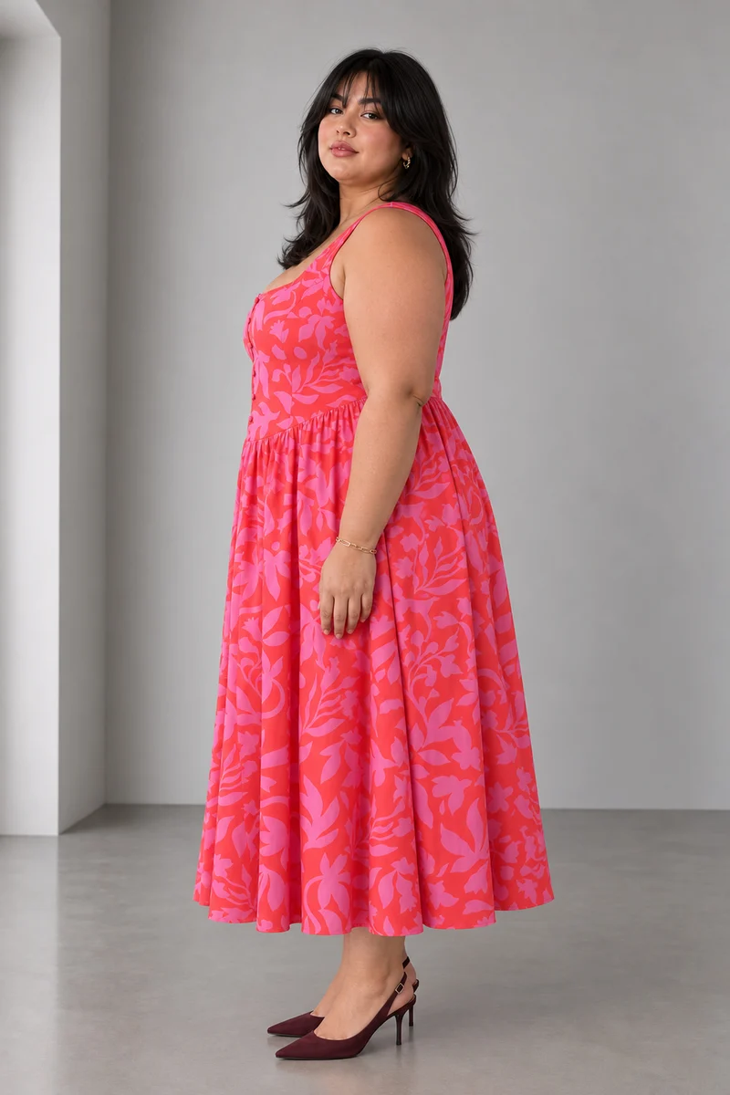 Rivae|Cotton Printed Midi Dress