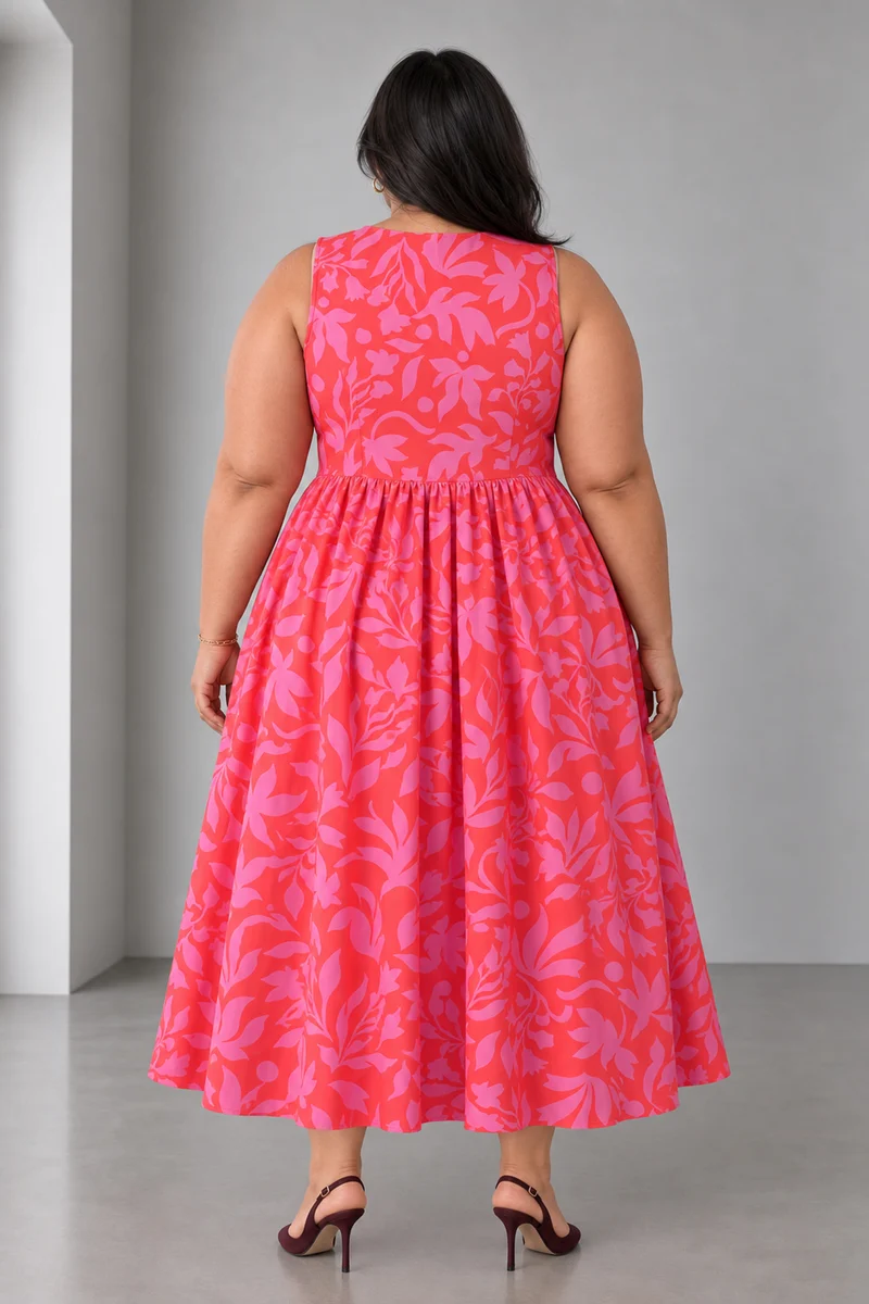 Rivae|Cotton Printed Midi Dress