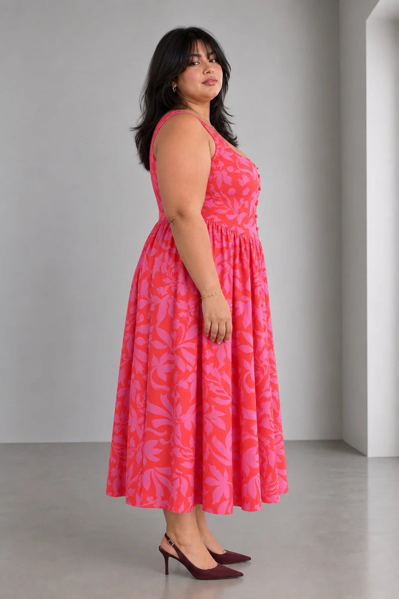 Rivae|Cotton Printed Midi Dress