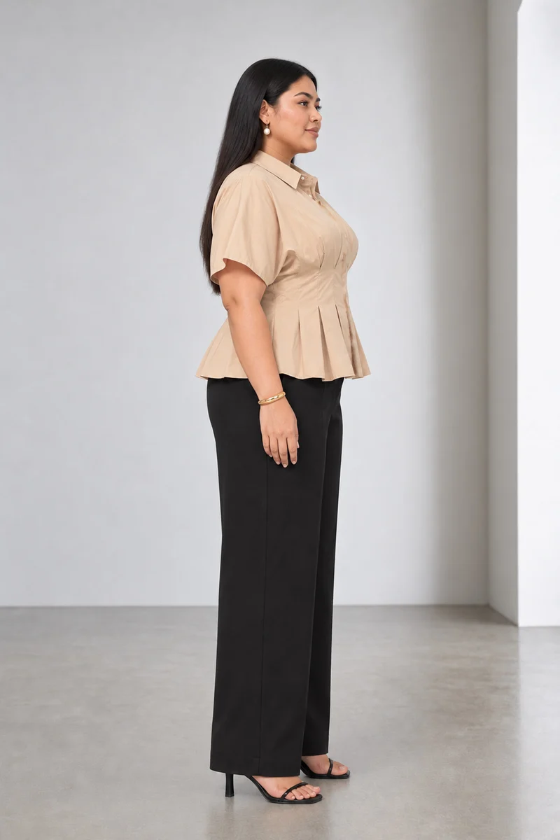 Milan|Cotton Pleated Button Down Shirt