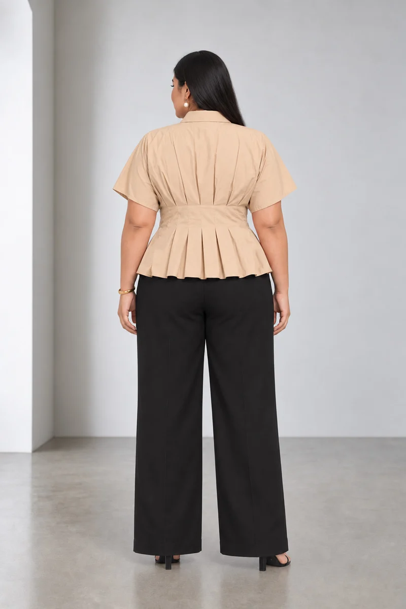 Milan|Cotton Pleated Button Down Shirt