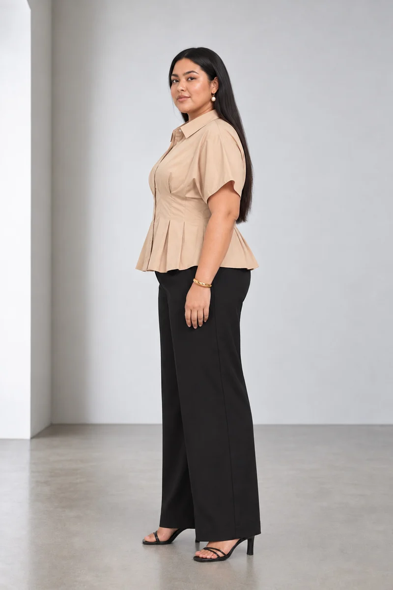 Milan|Cotton Pleated Button Down Shirt