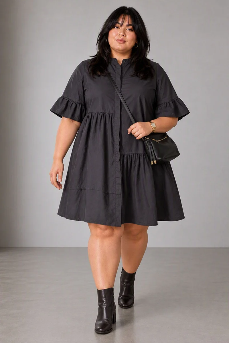 Coven|Cotton Tiered Shift Dress