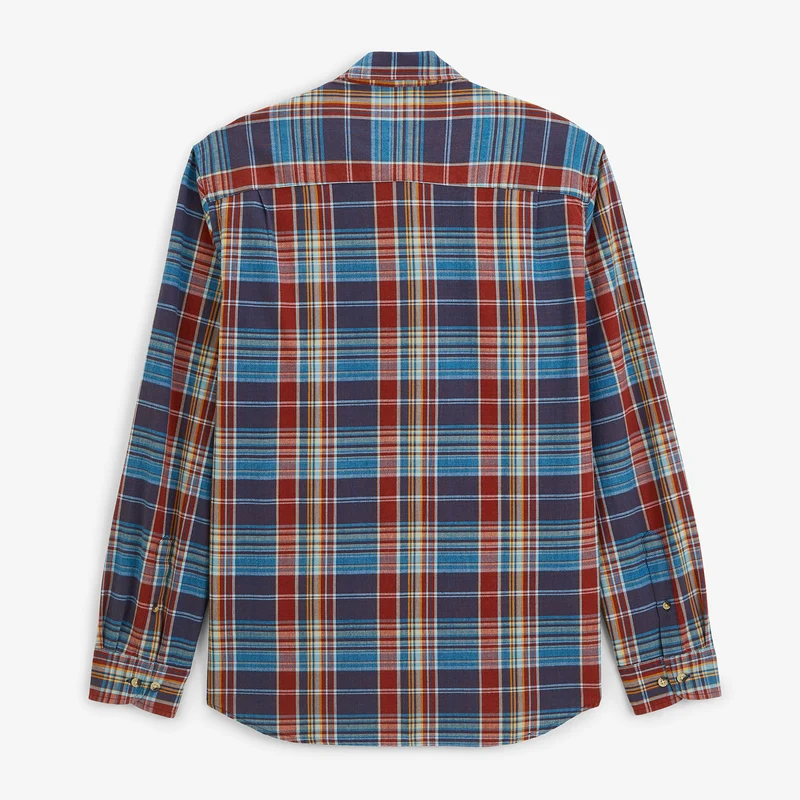 Chemise manches longues coton carreaux bleu BLANCO BIARRITZ