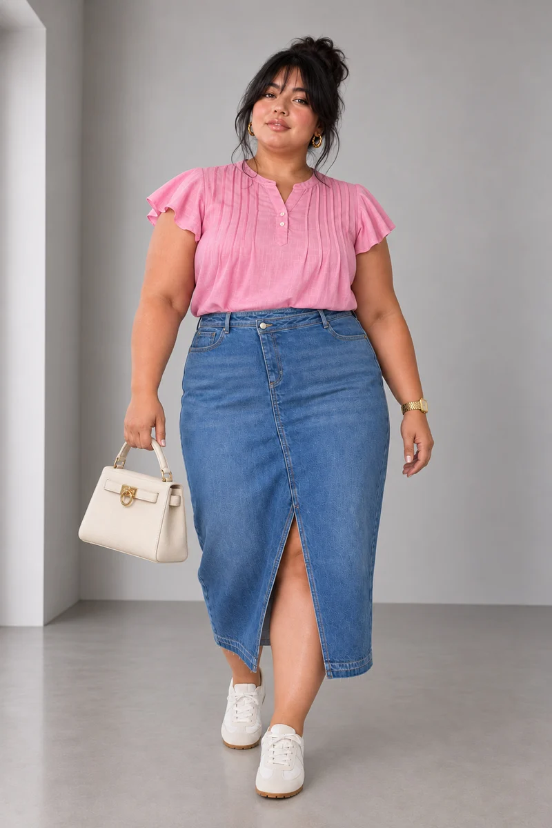 Mirei|Viscose Relaxed Fit Pintuck Top