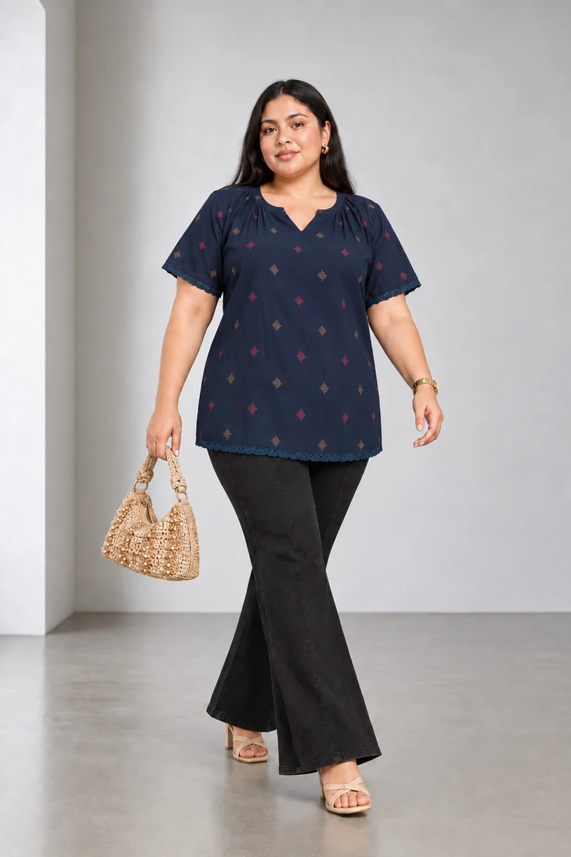 Civan|Cotton Round Neck Relaxed Top