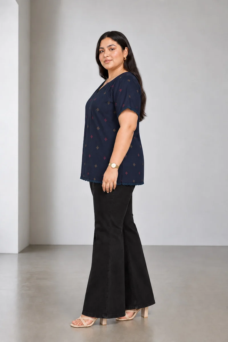 Civan|Cotton Round Neck Relaxed Top