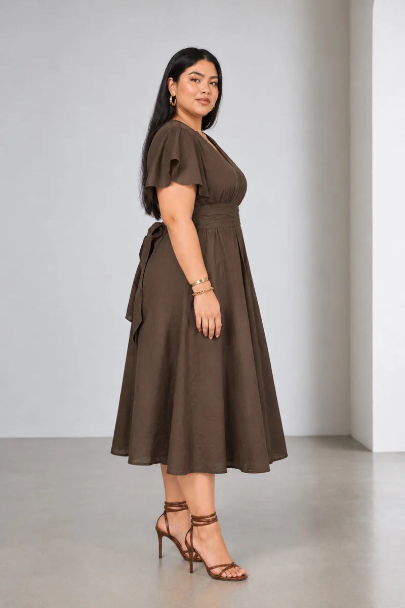 Vesna|Cotton Fit Flared Midi Dress