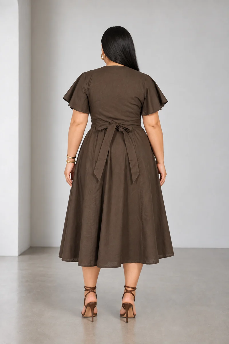 Vesna|Cotton Fit Flared Midi Dress
