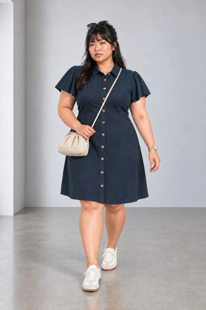 Covina|Viscose Aline Shirt Dress