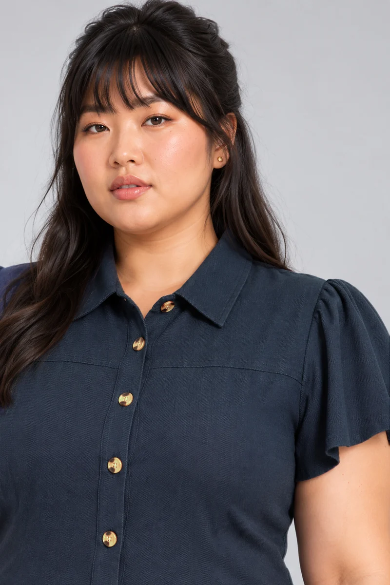 Covina|Viscose Aline Shirt Dress