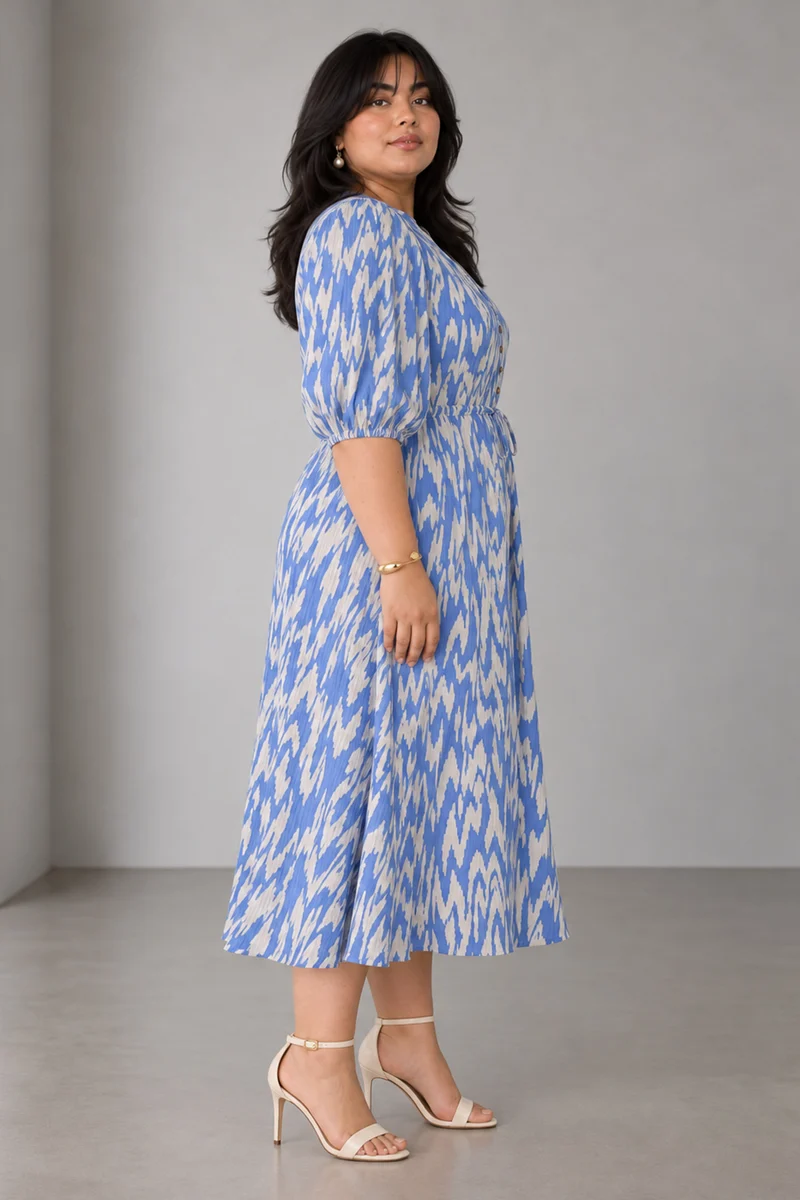 Sovia|Viscose Fit And Flare Maxi Dress