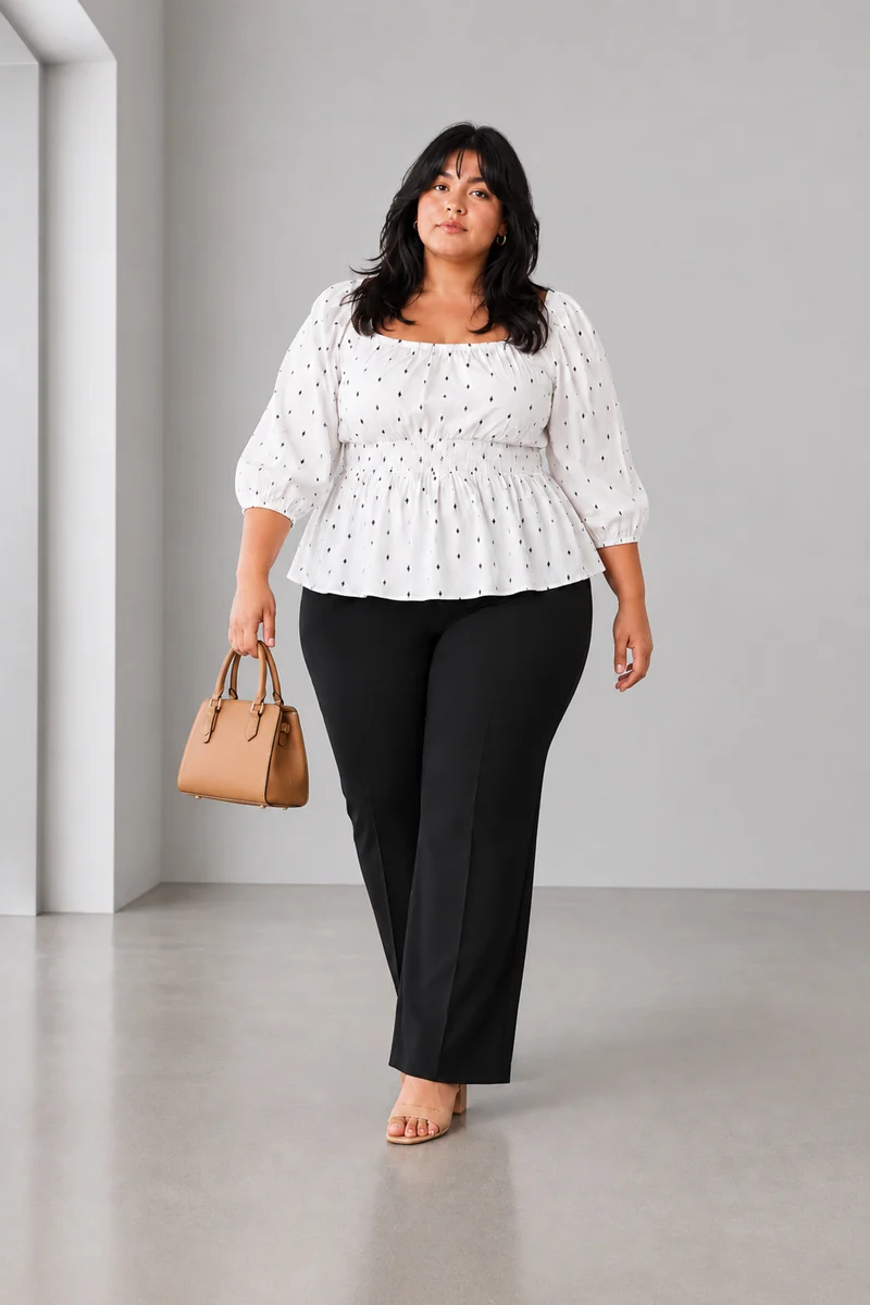 Sylvi|Cotton Square Neck Peplum Top