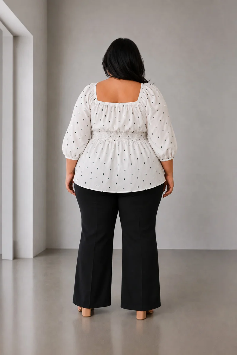 Sylvi|Cotton Square Neck Peplum Top