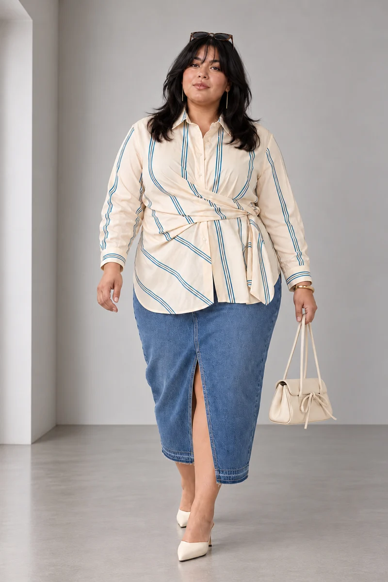 Cenya|Cotton Tie Up Wrap Shirt