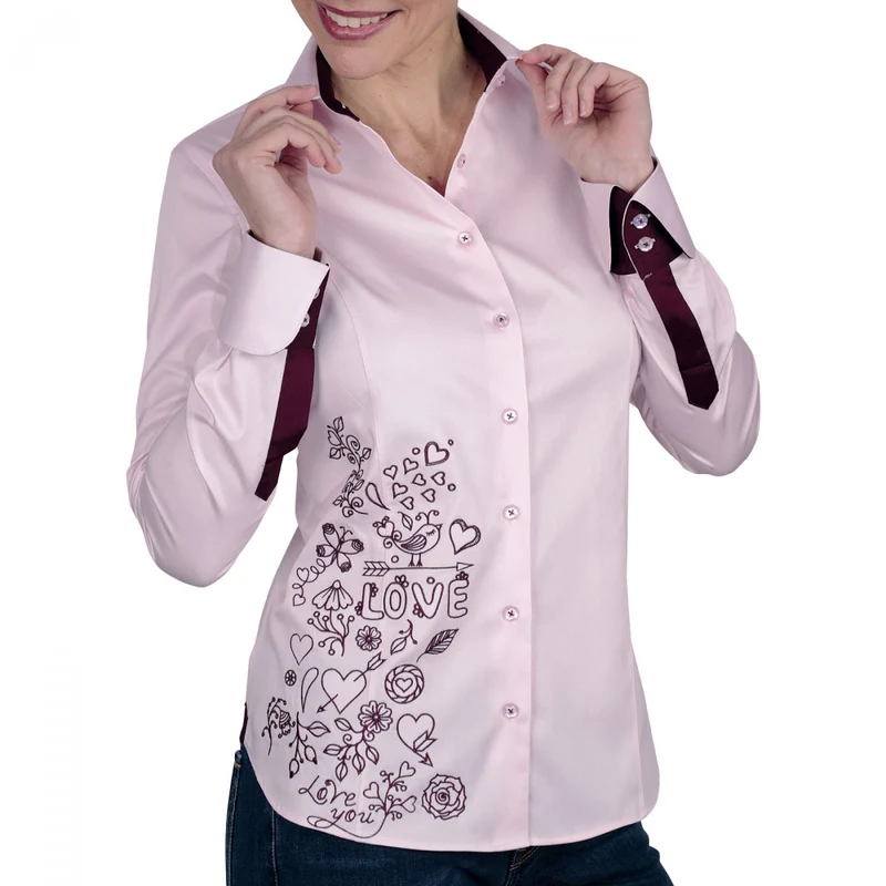Chemise femme brodée coupe cintrée LOVETWO Andrew Mac Allister